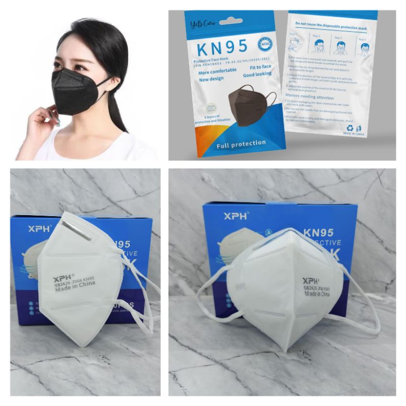 Jual HWLB MASKER KN95 5PLY DISPOSABLE PUTIH HITAM WARNA WARNI 10PCS