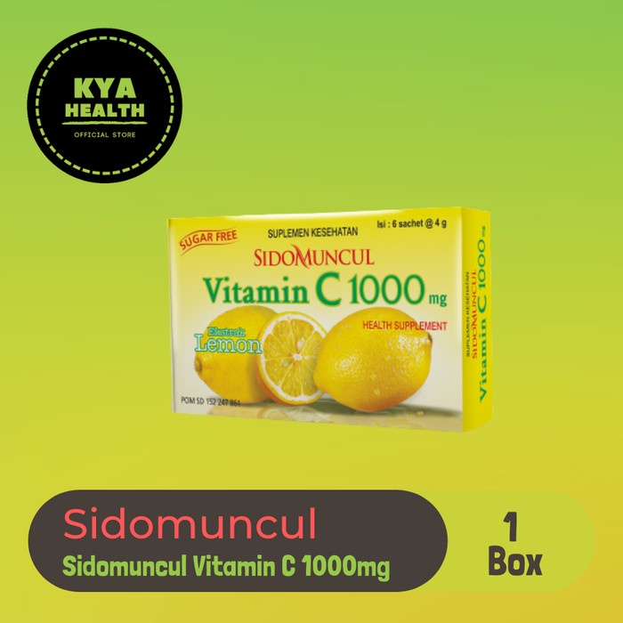 Jual Sidomuncul Vitamin C 1000mg Rasa Lemon 1 Box Isi 6 Sachet