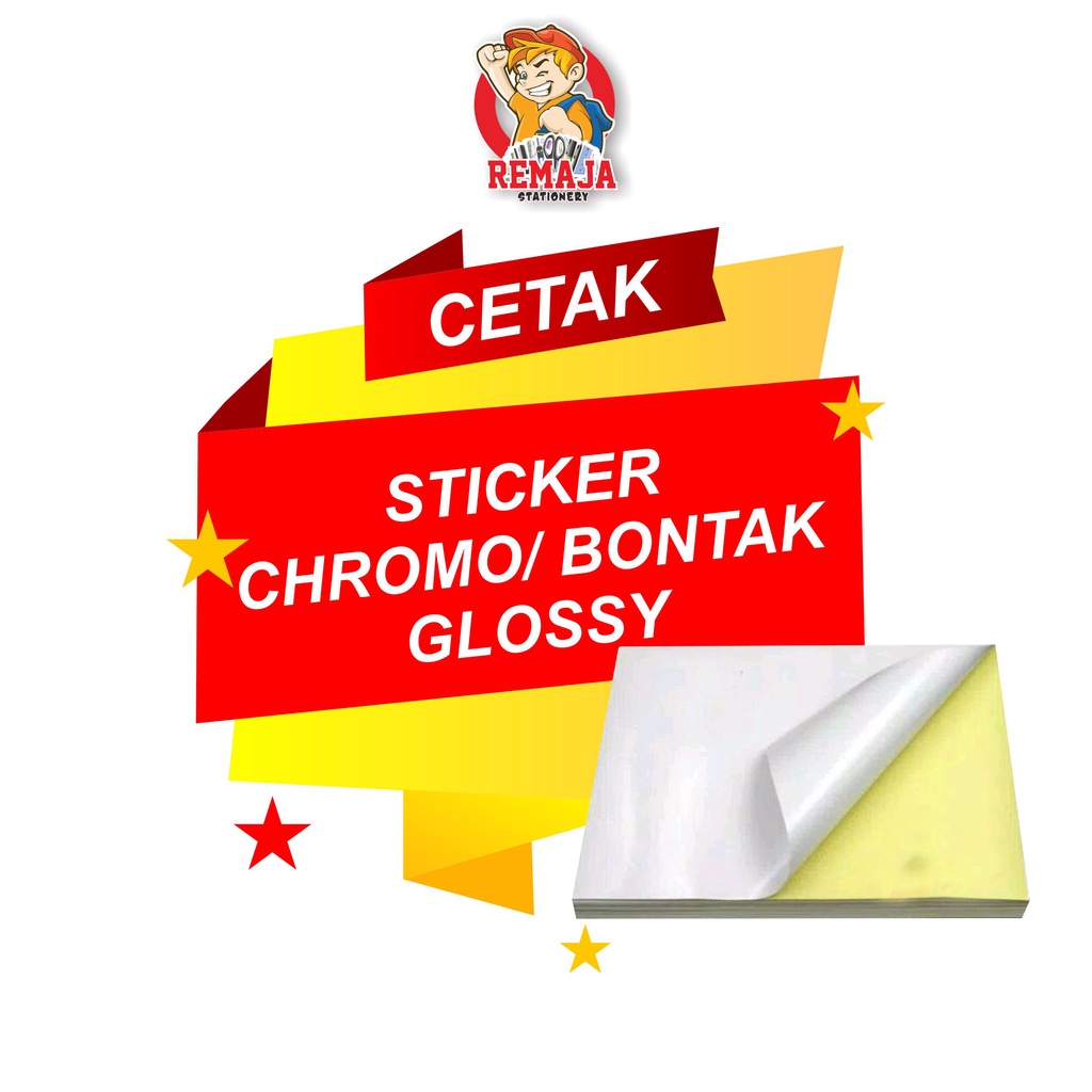 Jual Cetak Print Sticker Stiker Chromo Bontak Gilap A3 Shopee