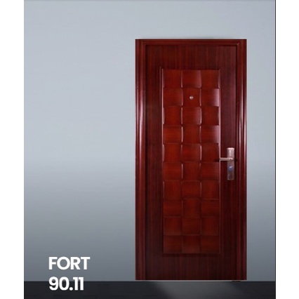 Jual Pintu Baja Fortress Fort Single Door Urat Kayu Warna Putih