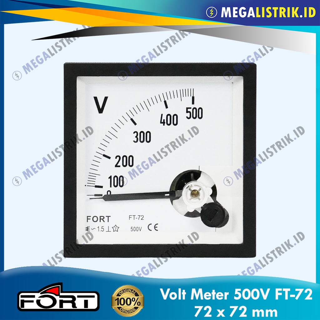 Jual FORT VOLT METER 500V FT 72V 72X72 VOLTMETER PANEL 500 V 72 X 72