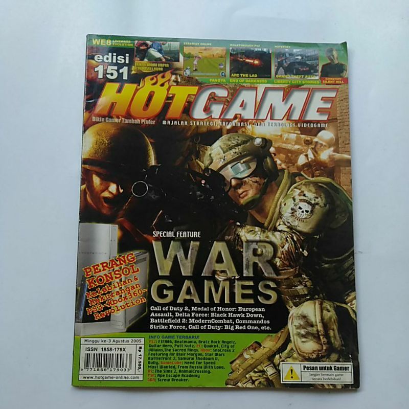 Jual Majalah Hot Game Special War Games Edisi 151 Tahun 2005 Shopee