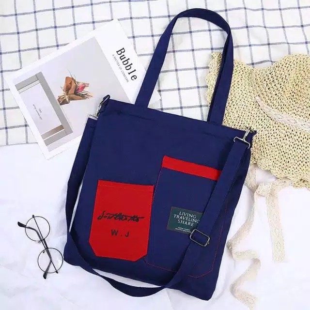 Jual RR KASAMI Tas Tote Bag Wanita Pakai Resleting Shopee Indonesia