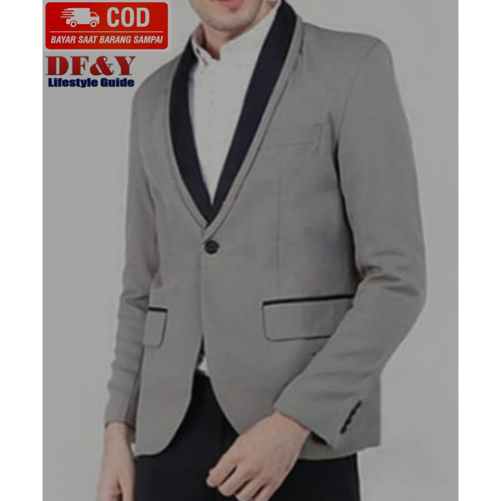 Jual Pryza Jas Blazer Pria Casual Abu Pita Original Df Y Jas Blazer