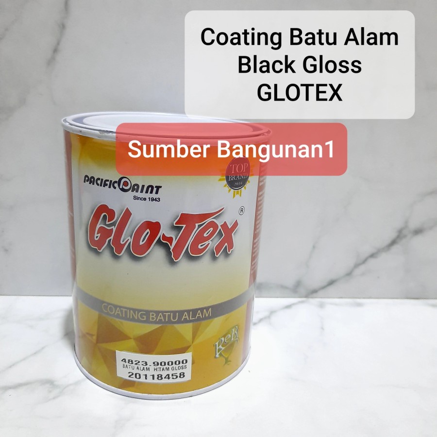 Jual Cat Batu Alam Black Gloss Glotex Coating Hitam Mengkilap Pelapis