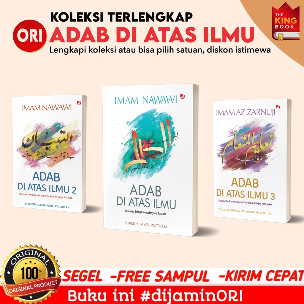 Jual Paket 3 Buku Adab Di Atas Ilmu 1 2 Dan 3 Imam Nawawi KOLEKSI