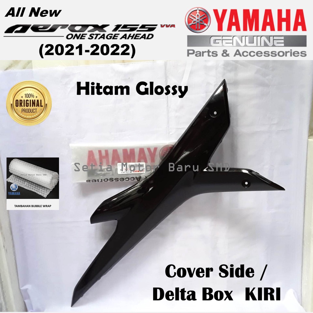 Jual Cover Side Delta Box Hitam Glossy Kiri All New Aerox 155 Asli