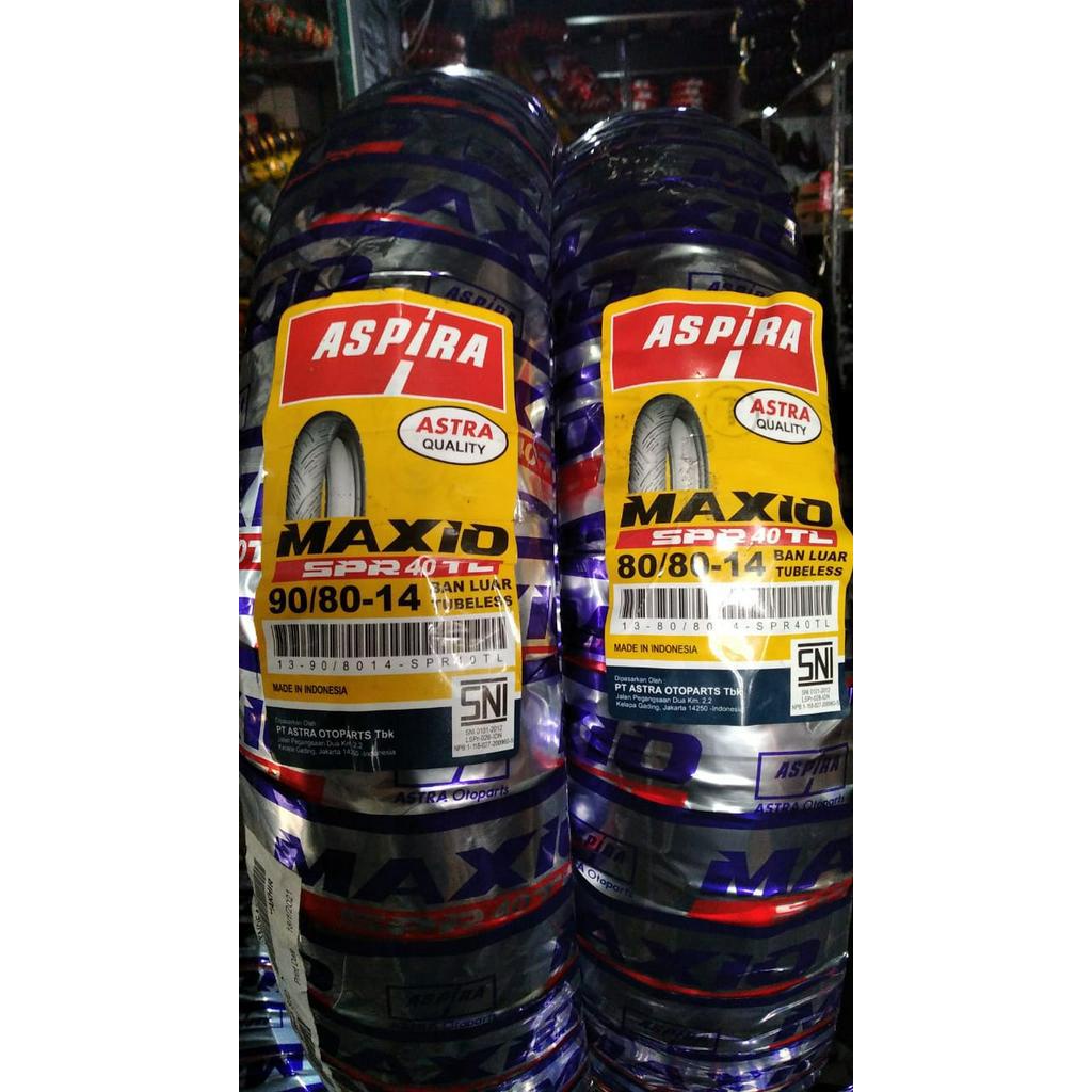 Jual Paket Aspira Maxio SPR 40 80 80 14 Dan 90 80 14 TUBELESS Ban Luar