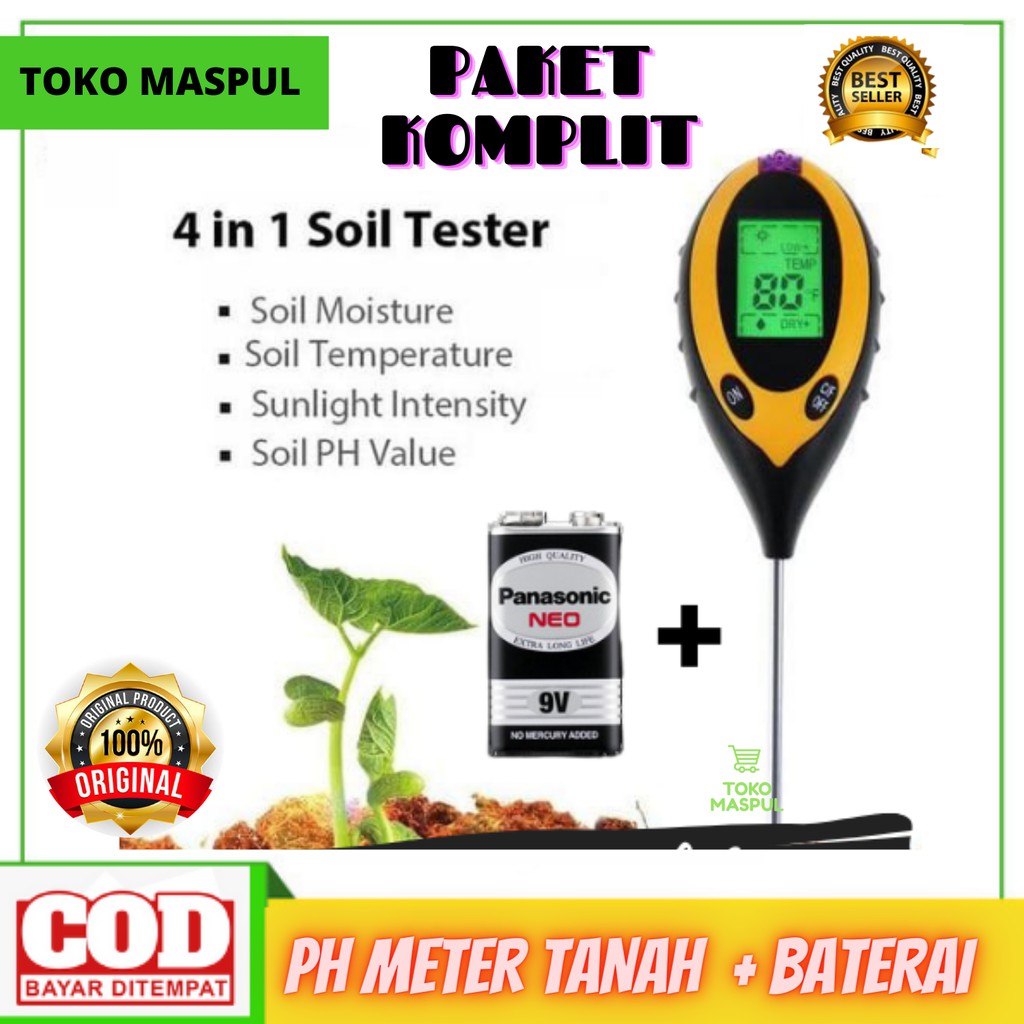 Jual Ph Meter Tanah Digital Soil Analyzer Tester Meter Alat Ukur