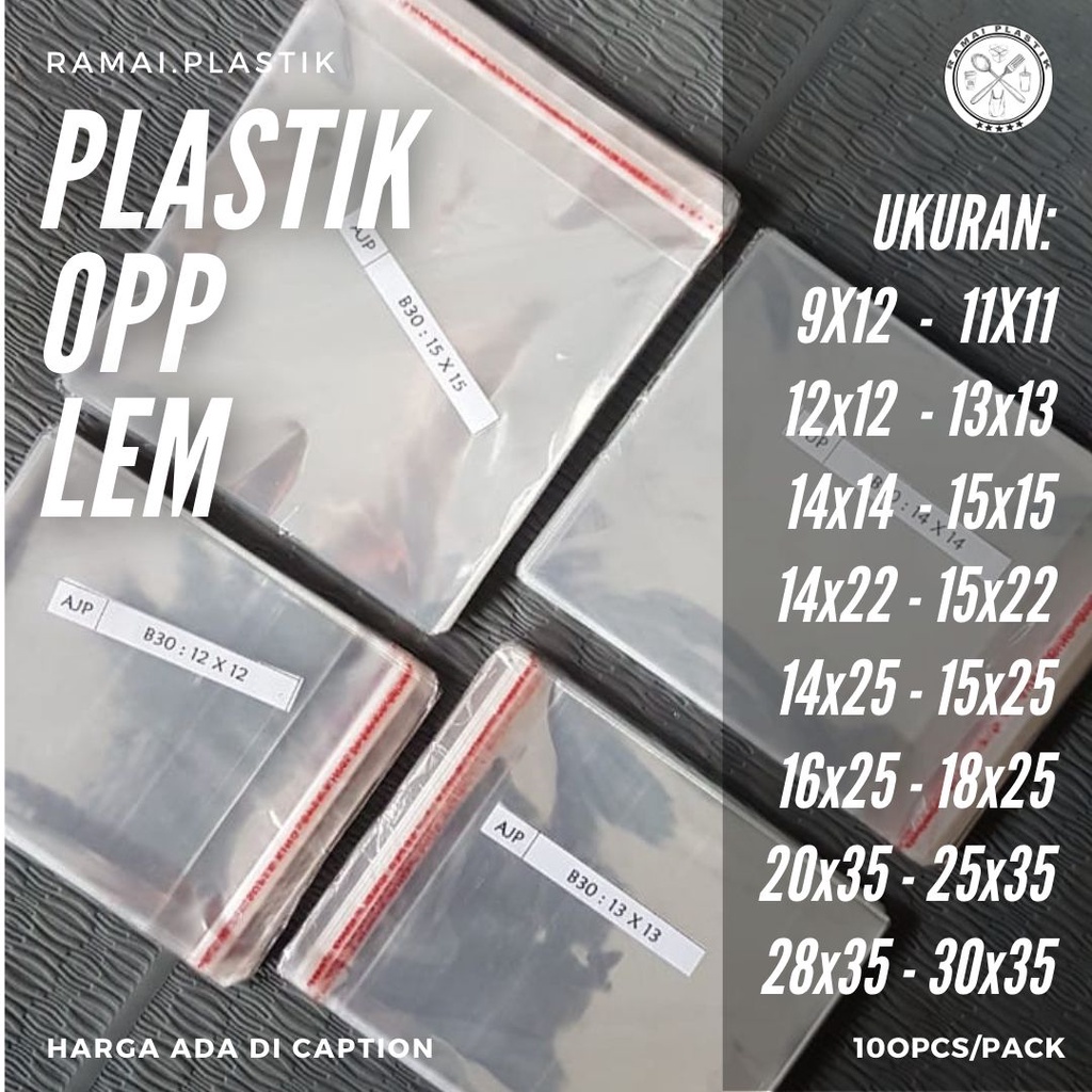 Jual Plastik OPP Lem Bening Ukuran 14x22 Cm Dan 15x22 Cm Isi 100 Lembar