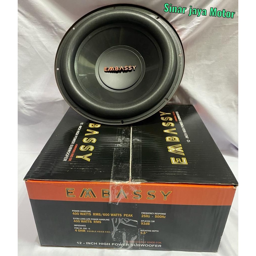 Jual Subwoofer Embassy 12 Inch EM 1289 Double Coil Magnet Besar Max