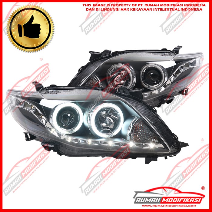 Jual HEAD LAMP TOYOTA COROLLA ALTIS 2008 2010 EAGLEEYES BLACK