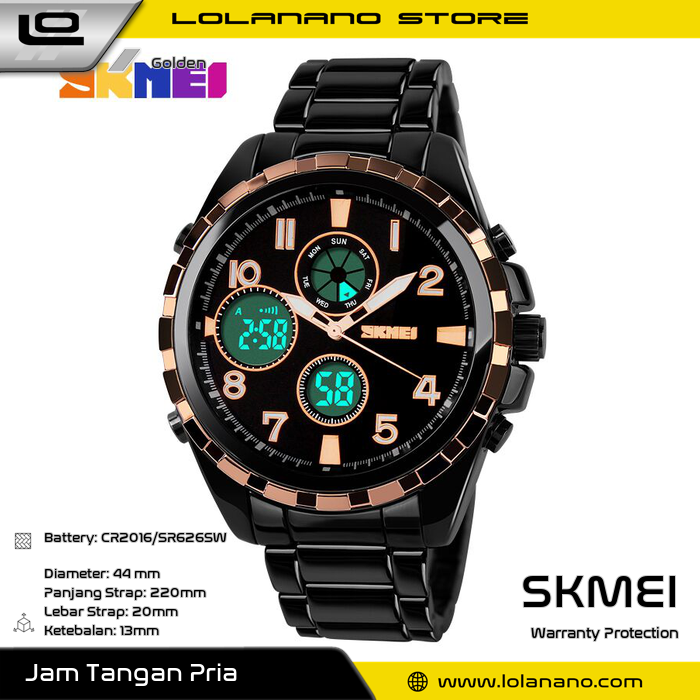 Jual SKMEI Jam Tangan Analog Digital Pria AD1021 Golden Shopee