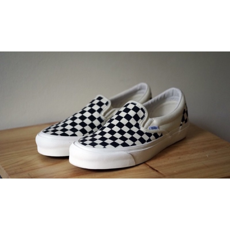 Jual Vans Vault Og Classics Slip On Checkerboard Black White Original