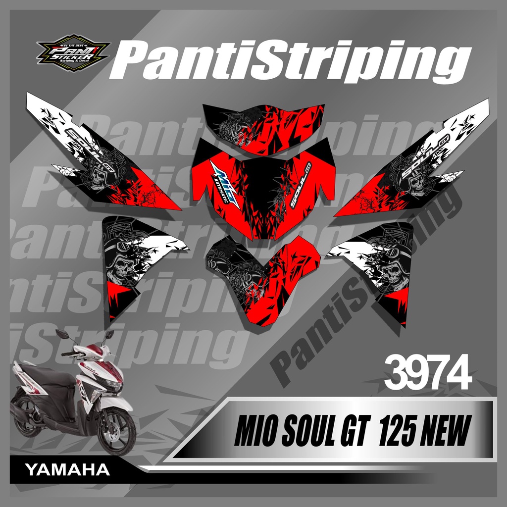 Jual Decal Fullbody Variasi Tengkorak Piston Motor Mio Soul Gt