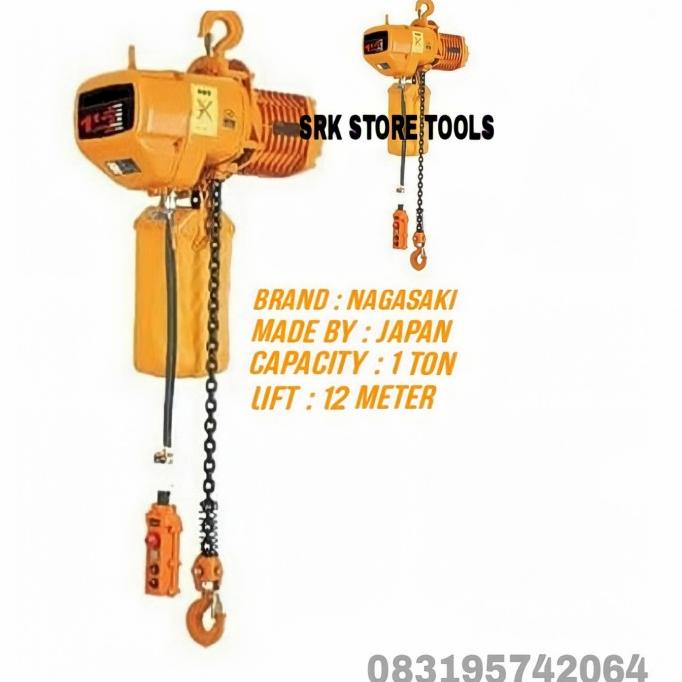 Jual Electric Hoist 1 Ton X 6 Meter Elektrik Chain Hoist Nagasaki Japan