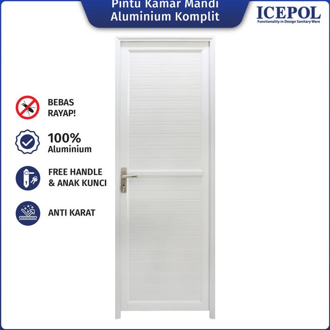 Jual Icepol Pintu Kamar Mandi Full Alumunium Komplit Set Plus Kusen