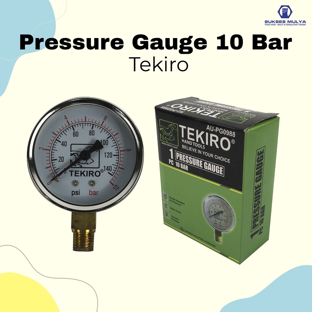 Jual Tekiro Pressure Gauge Bar Manometer Bar Alat Ukur Tekanan