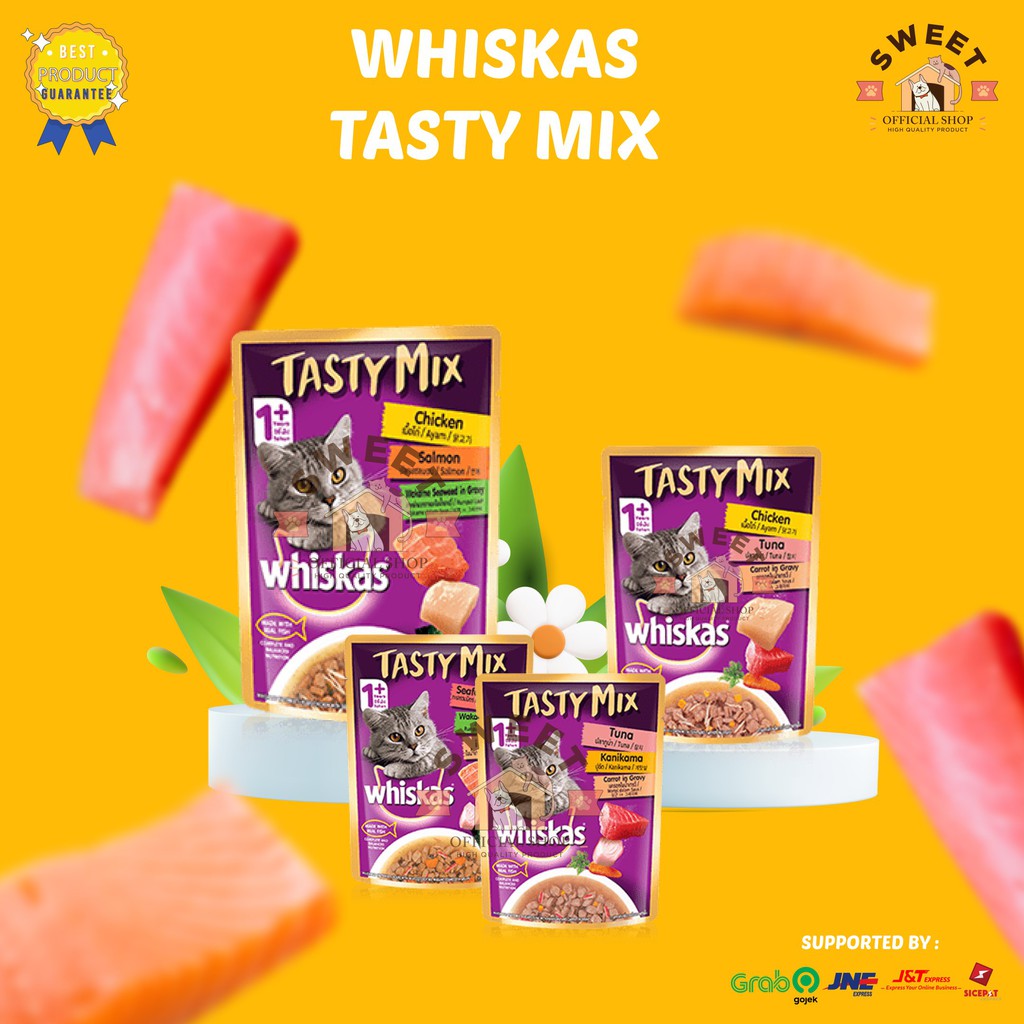 Jual Whiskas Tasty Mix Makanan Kucing Basah Pouch Gr Whiskas Tasty