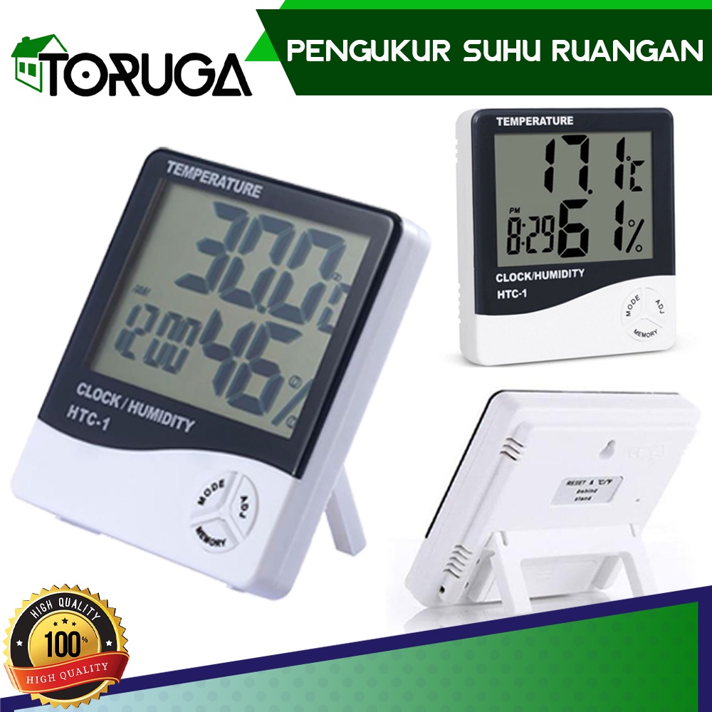 Jual Alat Pengukur Suhu Ruangan Termometer Hygrometer Ruang Digital Jam