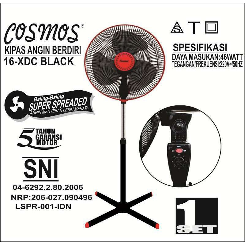 Jual Cosmos 16 XDC Kipas Angin Berdiri Kaki Silang 16 Inch Electric