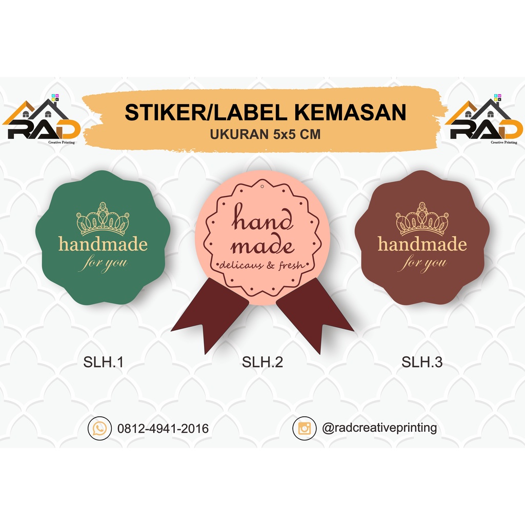 Jual Cetak Sticker Custom Label Handmade Nama Olshop Online Shop