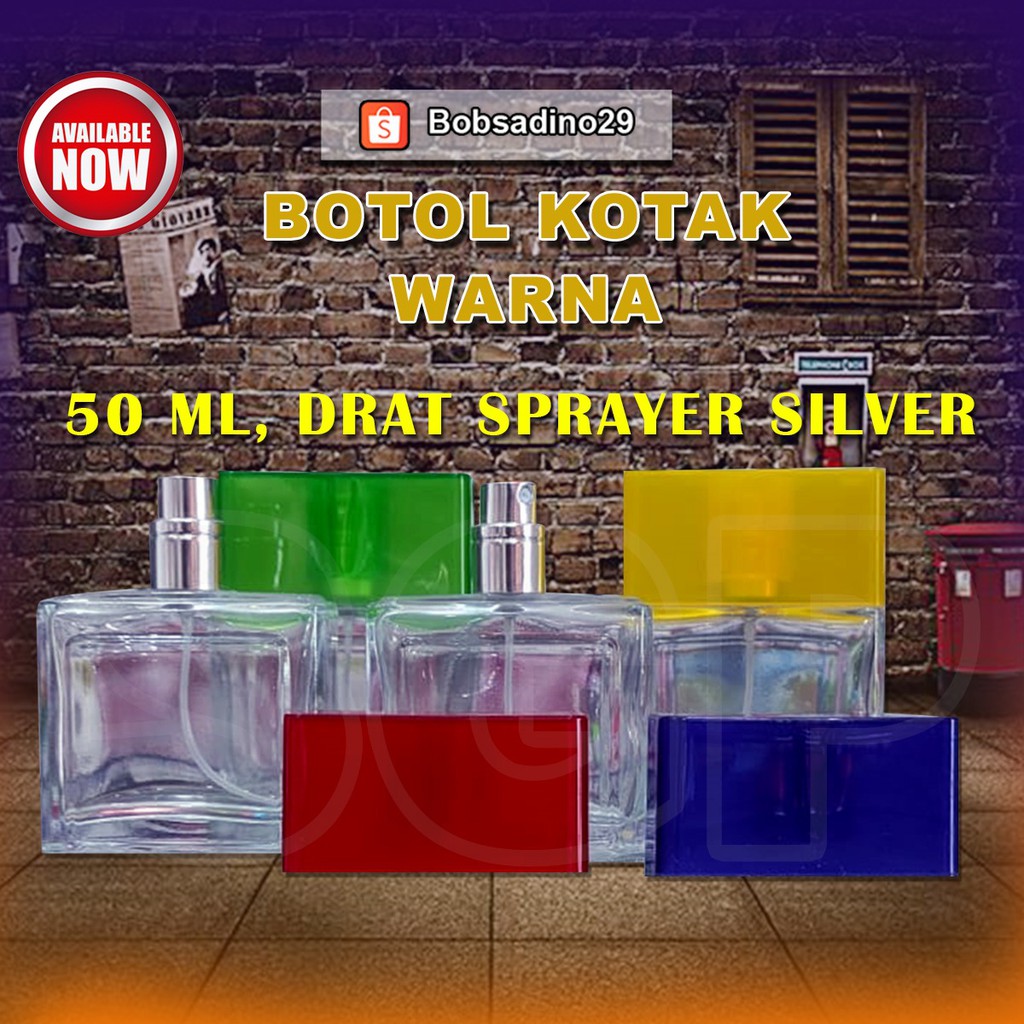 Jual Botol Parfum Kosong Kotak Tutup Warna 50ml Reffil Parfum Kaca Drat