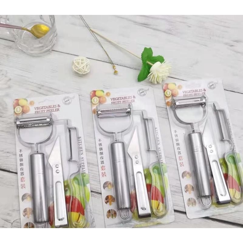 Jual 3 IN 1 PEELER BUAH DAN SAYUR PENGUPAS BUAH DAN SAYUR STAINLESS