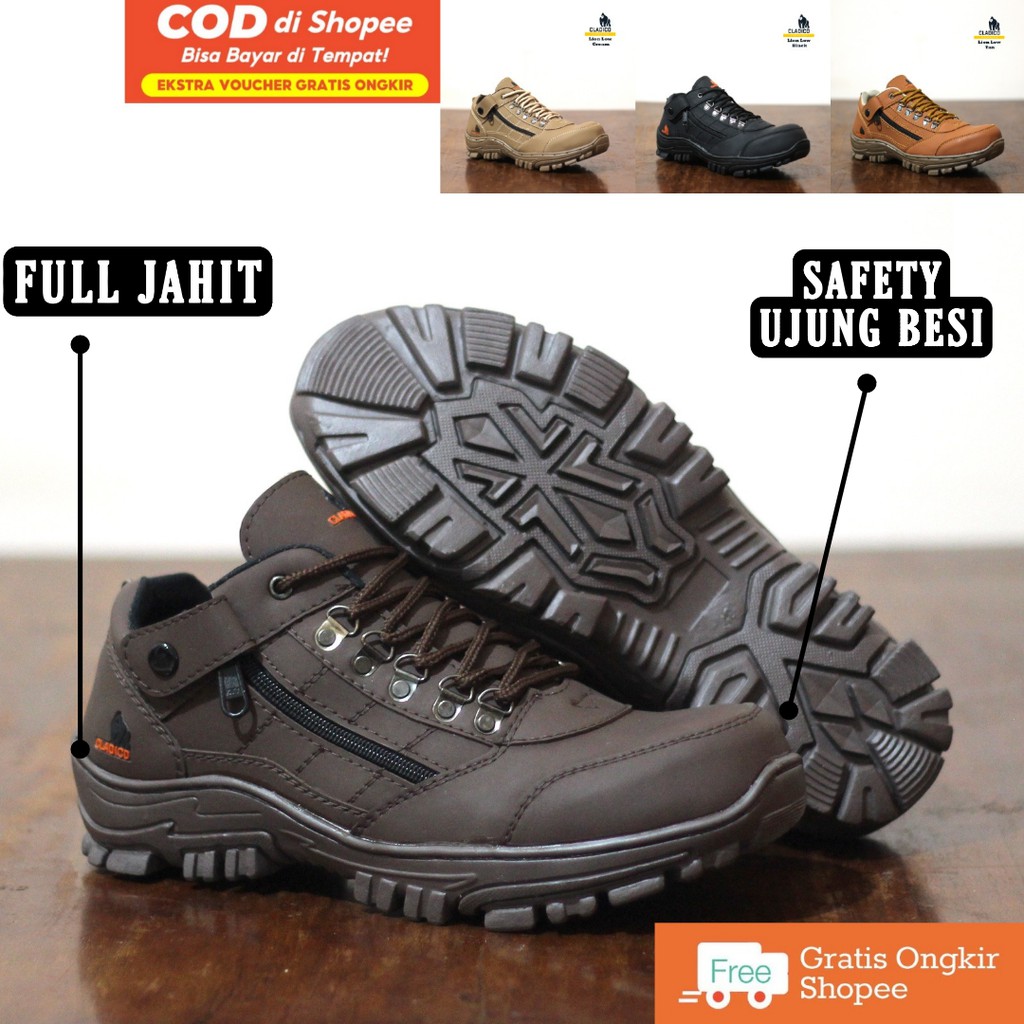 Jual SEPATU SAFETY SEPTI MURAH UJUNG BESI OUTDOOR HIKING CLADICO