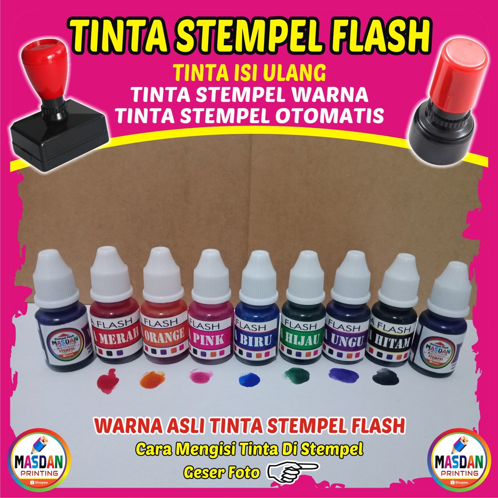 Jual Tinta Stempel Flash Tinta Refil Stempel Otomatis Shopee Indonesia