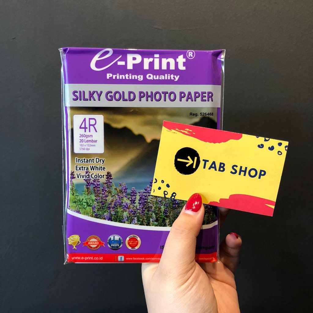 Jual TAB SHOP EPRINT SILKY GOLD PHOTO PAPER 4R 260 GSM 20 SHEETS E