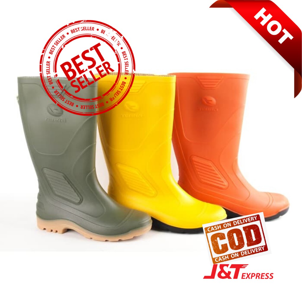 Jual Sepatu Boot Safety Boots Karet Kebun Kerja Proyek Bangunan Anti