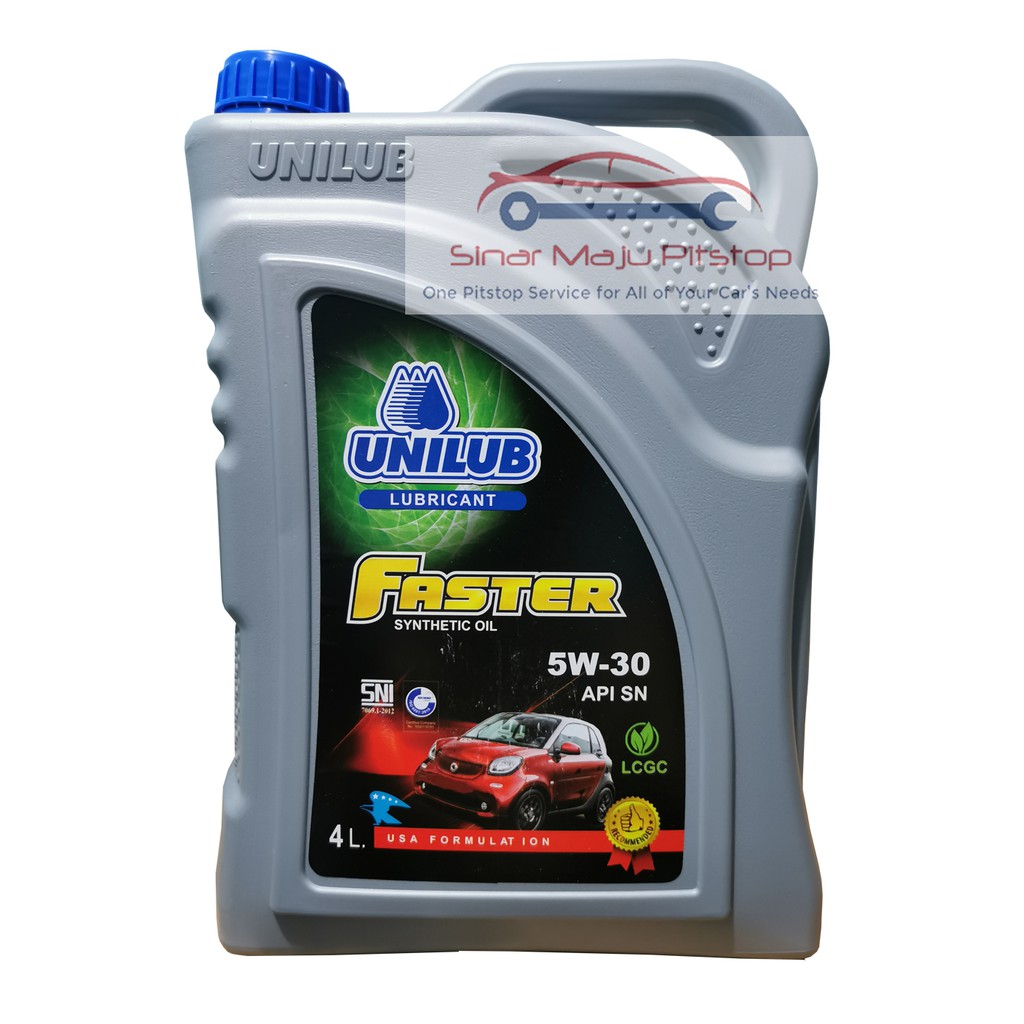 Jual Unilub Faster Fully Synthetic Oil 5W 30 API SN Original 4 Liter