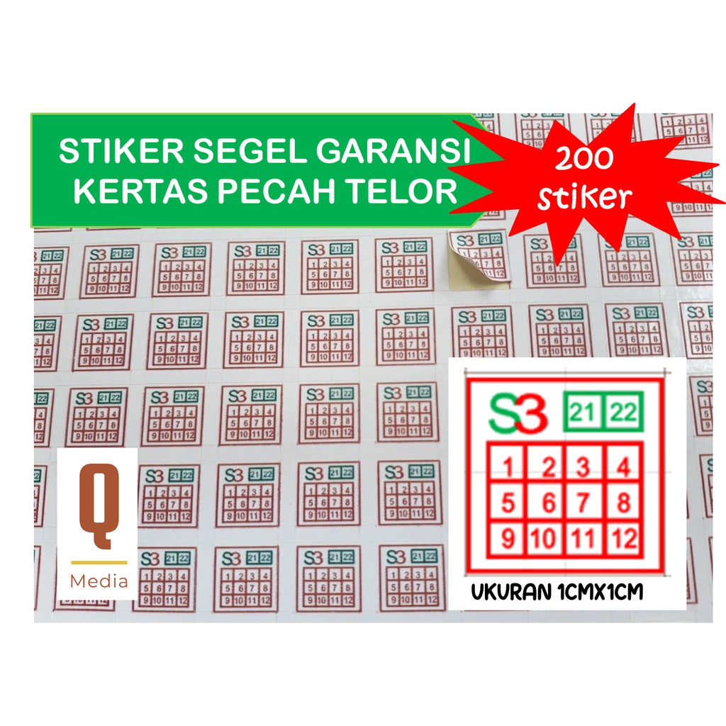 Jual CETAK KILAT Stiker Khusus Garansi Dan QC Bahan Kertas Pecah Telor