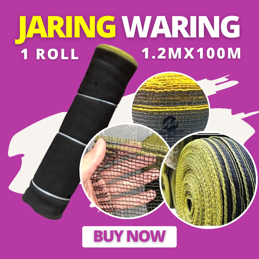 Jual Jaring Waring Hitam 1 Rol 100 Meter Jaring Ikan Siap Pakai Jaring