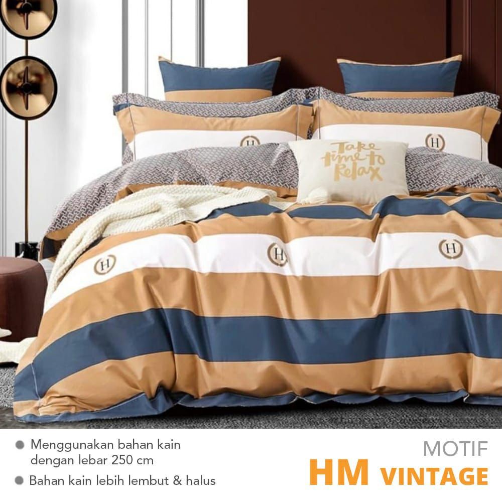 Jual Bahan Kain Sprei Meteran Katun Lokal CVC Esra Motif HM Vintage