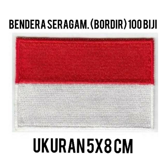 Jual 100 Biji Bendera Bordir 5 X 8 Cm Bendera Seragam Sekolah