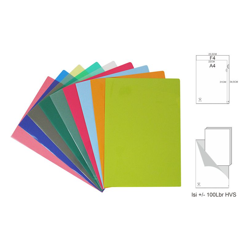 Jual Map L Bening Map Plastik Transparan Clear Sleeves Folio F4 12