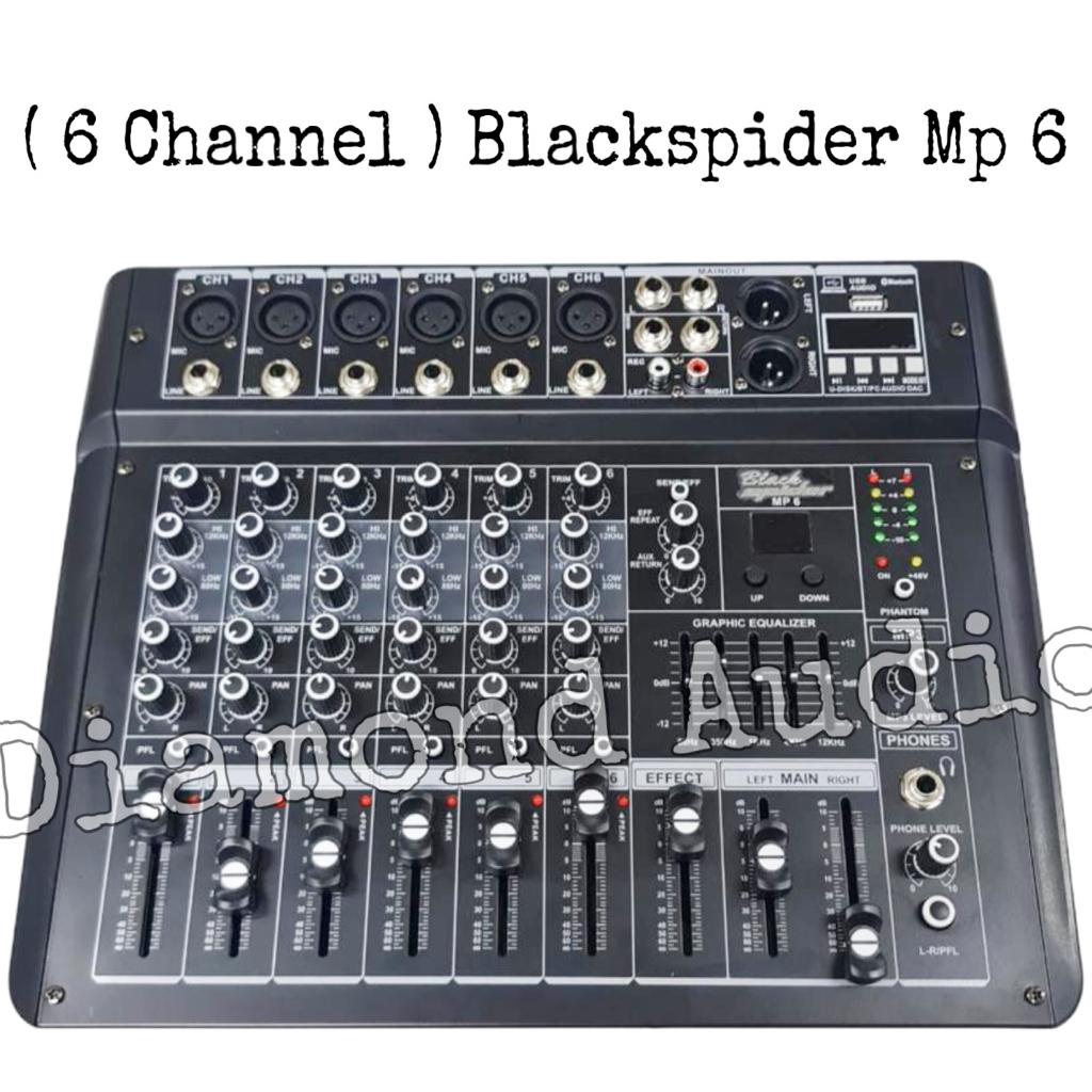 Jual Power Mixer Blackspider Mp6 Original Usb Bluetooth Mixing Black