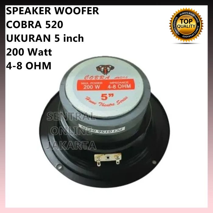 Jual SPEAKER WOOFER 5 Inch 5inch 5in COBRA 520 MAGNET BESAR 200 Watt