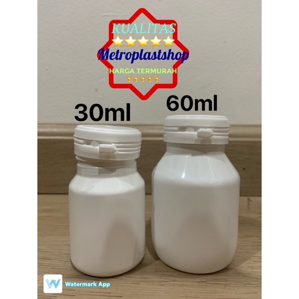 Jual Botol Kapsul 30 60 Ml Kapsul 30ml 60ml Tablet 30 Vitamin 30 Botol