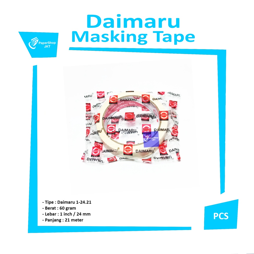 Jual DAIMARU Masking Tape Lakban Kertas 1 Inch 24 Mm X 21 Meter