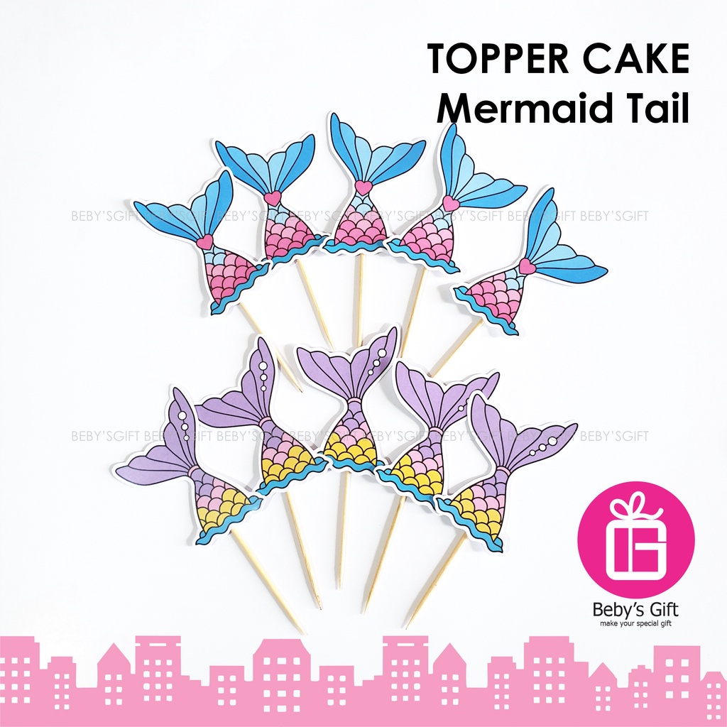 Jual Cake Topper Karakter Mermaid Tail Hiasan Kue Ulang Tahun Shopee