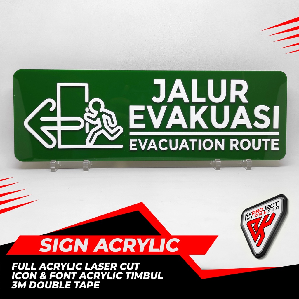 Jual PAPAN INFORMASI SIGN BOARD AKRILIK ACRYLIC JALUR EVAKUASI Shopee