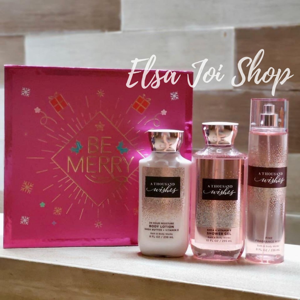 Jual BBW Bath Body Works A THOUSAND WISHES Gift Box Set FULL SIZE