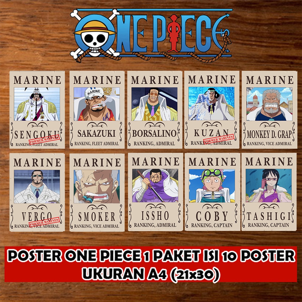 Jual Poster Bounty One Piece Mugiwara Crew 21 X 30 CM 1 PAKET ISI