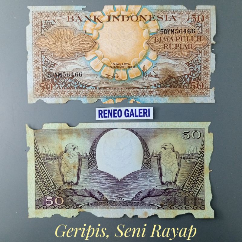 Jual Asli Seni Rayap Rupiah Tahun Seri Bunga Rp Uang Kuno