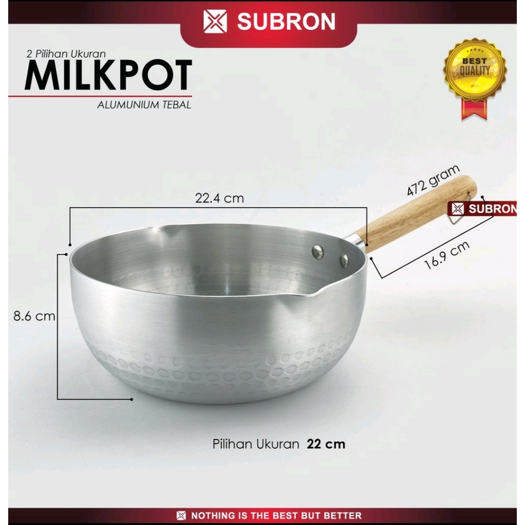 Jual Panci Susu Panci Mie Rebus Gagang Kayu Milk Pot Alumunium Subron