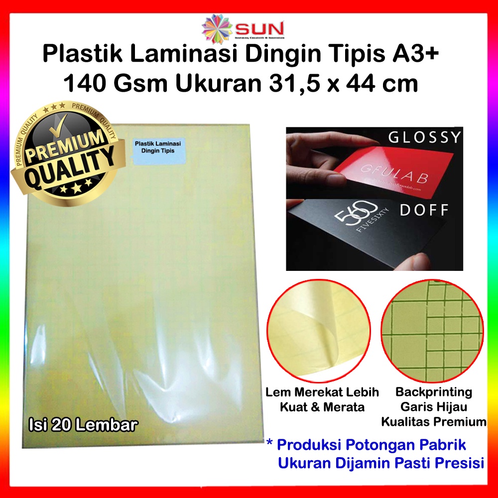 Jual Plastik Laminasi Dingin Tipis A3 Isi 20 Lembar Motif Glossy