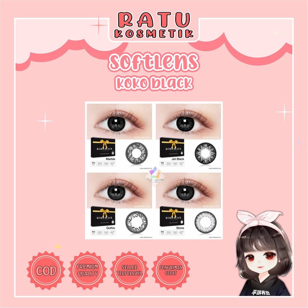 Jual Ratu Softlens X Koko Black Normal Soflens Koko Black Dia Mm